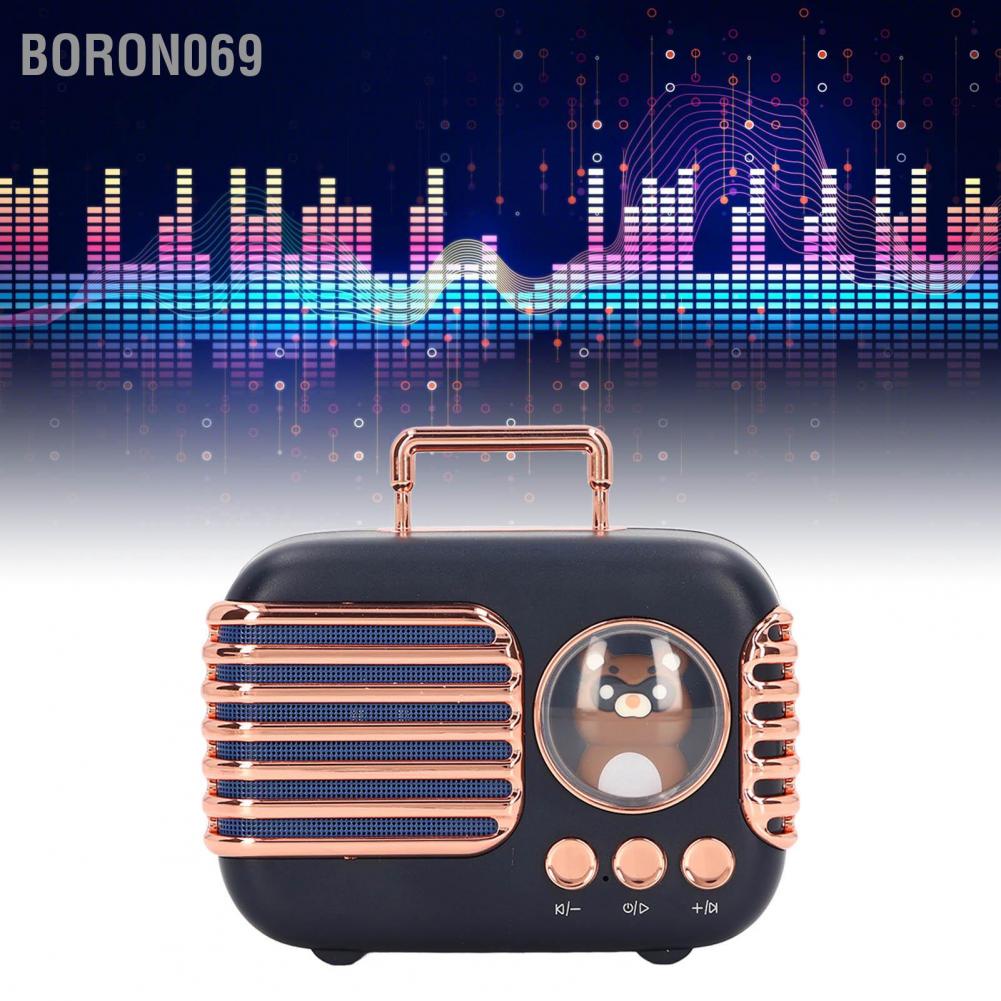 Loa Bluetooth cổ điển Vật nuôi không dây Vali mini Stereo Blue để chơi nhạc Boron069