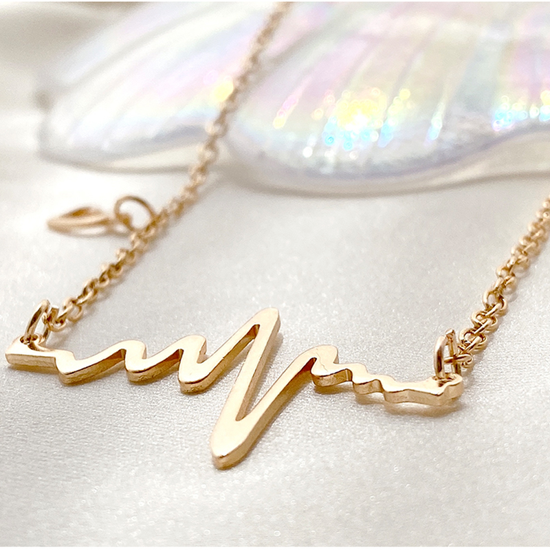 South Korea Fashion Light Luxury ECG Design Couple Necklace Summer 2021 New