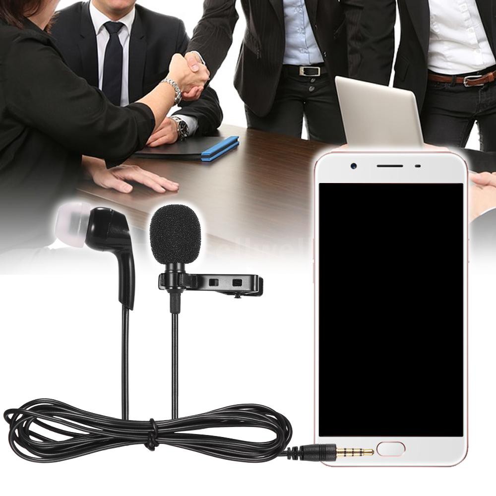 Microphone cài áo kèm 1 tai nghe cho Smartphone Tablet Laptop Camera 3