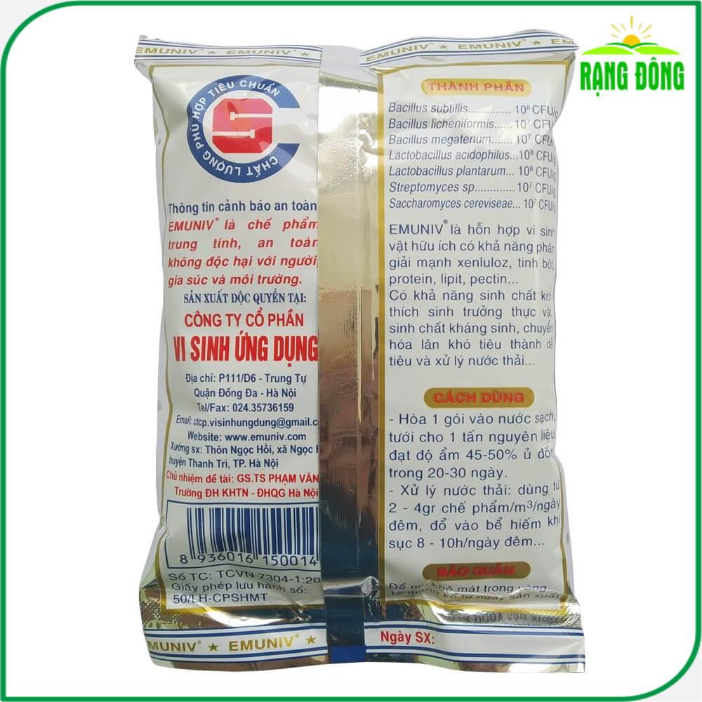 Chế Phẩm Vi Sinh EMUNIV Xử Lý Rác Thải Hữu Cơ, Rác Thải Sinh Hoạt (gói 200gram) - Hạt giống Rạng Đông