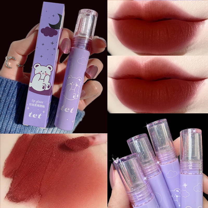 Son Môi Nhung Lì Thiết Kế Vỏ Hình Chú Gấu Dễ Thương