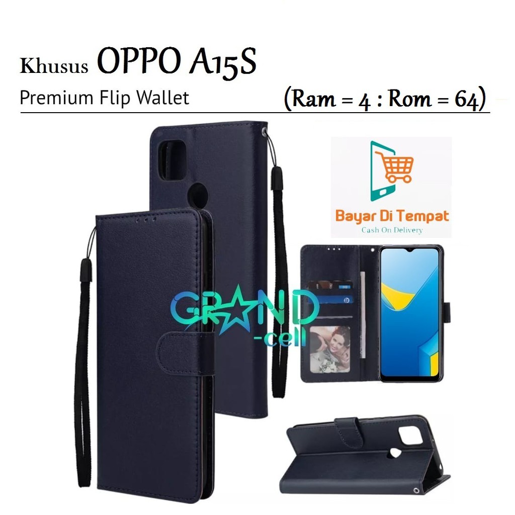 Lật Bao Da Điện Thoại Nắp Gập Kiêm Ví Tiền Có Thể Làm Giá Đỡ Cho Oppo A15s Mobile