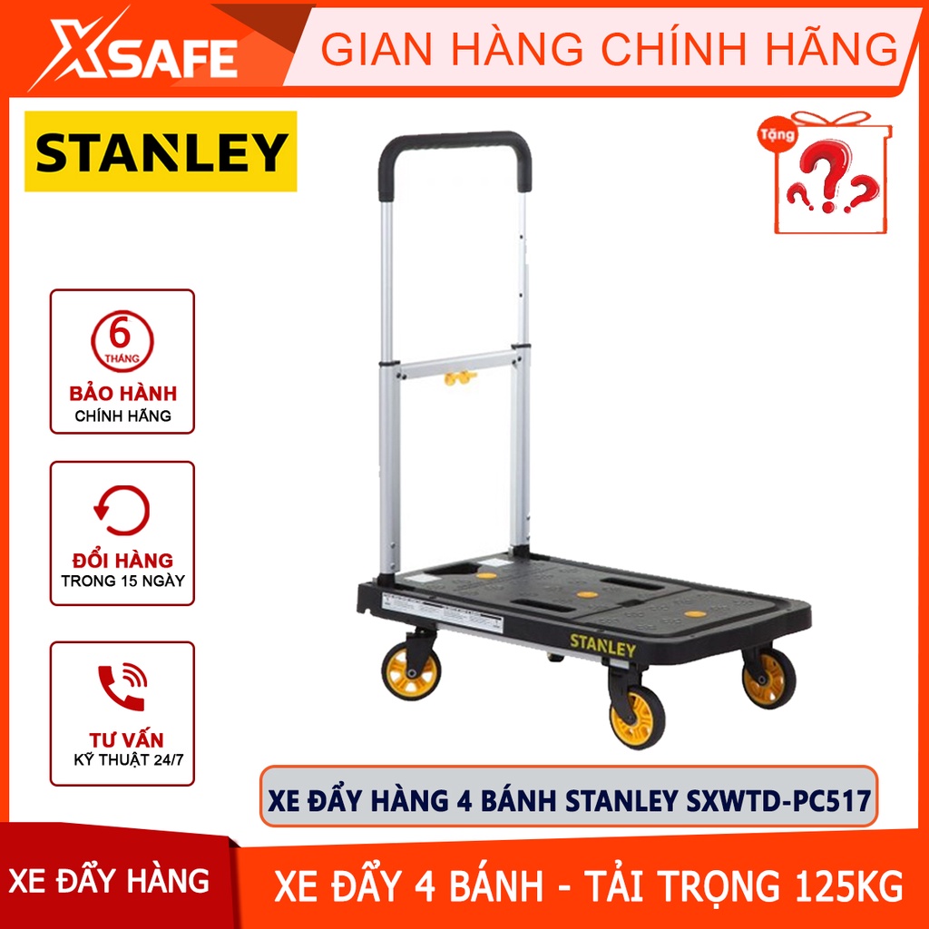 Xe đẩy hàng 4 bánh Stanley SXWTD-PC517 khi xếp gọn 68x41x8 cm tải trọng 120kg - chính hãng - xsafe