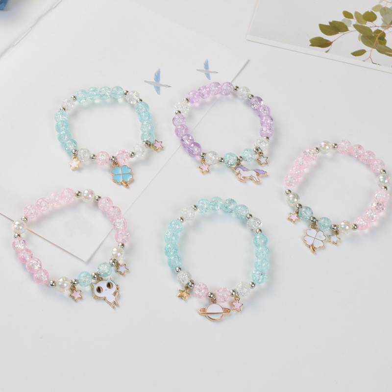 Vòng tay đính hạt pha lê co giãn xinh xắn đáng yêu cho bé gái làm quà sinh nhật | BigBuy360 - bigbuy360.vn