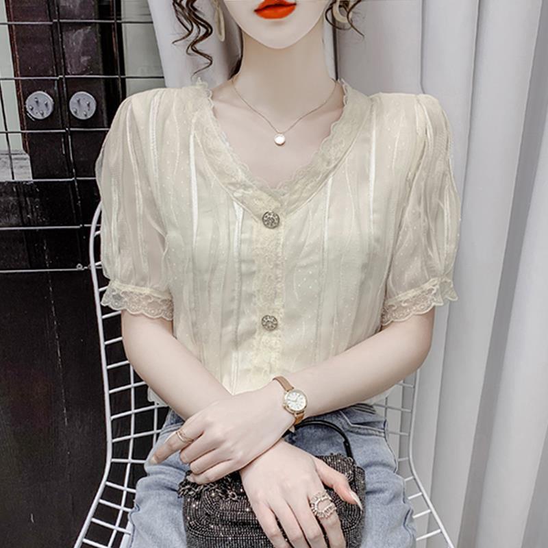 Áo Sơ Mi Chiffon Tay Ngắn Dáng Rộng Thời Trang Mùa Hè Dành Cho Nữ