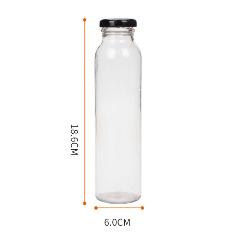 Chai Thuỷ Tinh Tròn Trụ Nắp Thiếc 350ml