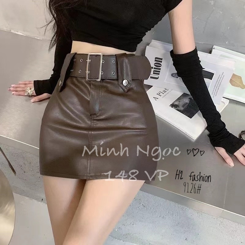 CHÂN VÁY DA KÈM ĐAI .Hàng Quảng Châu