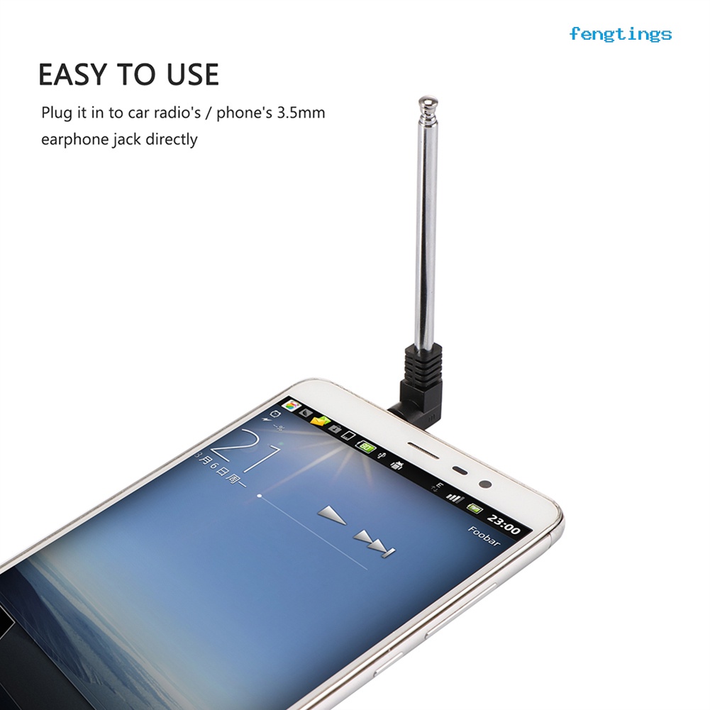 Ăng ten FM mini đầu cắm 3.5mm cho điện thoại xe hơi