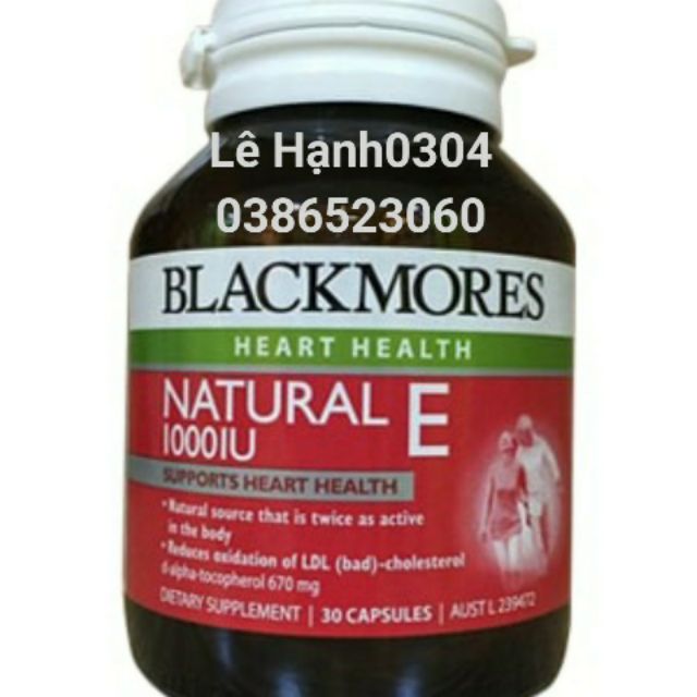 Viên uống đẹp da blackmores Natural E 100IU 30/100 viên