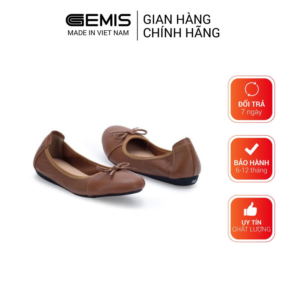 Giày búp bê nữ da bò GEMIS - GM00149 Da Bò/Đen