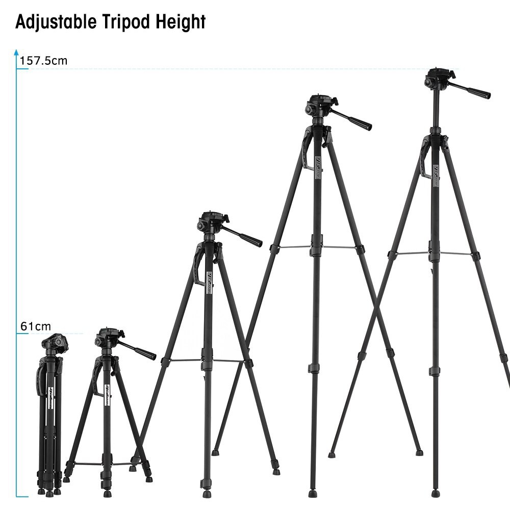 Chân Máy Ảnh Tripod Weifeng WT 3520 Hợp Kim Cao Cấp Tặng Đầu Kẹp Điện Thoại Xịn