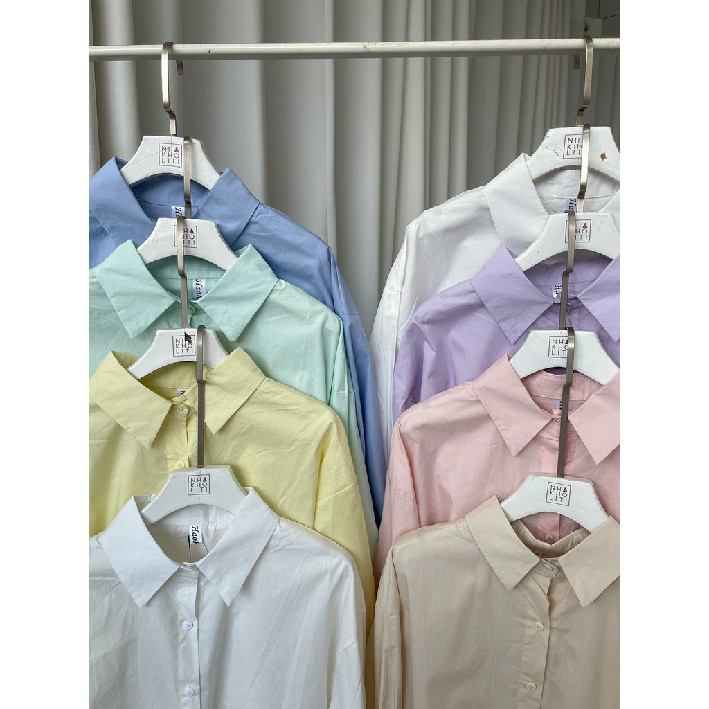 Áo sơ mi cotton pastel HQ - AV848