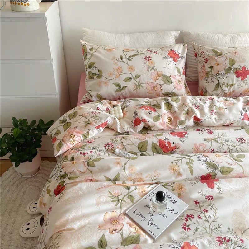 Bộ chăn ga gối cotton organic nhập khẩu hoa hồng đỏ Dreamhomebedding | BigBuy360 - bigbuy360.vn