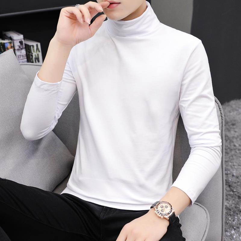 Áo Thun Tay Dài Cổ Lọ Màu Đen Thời Trang Thu Đông Cho Nam