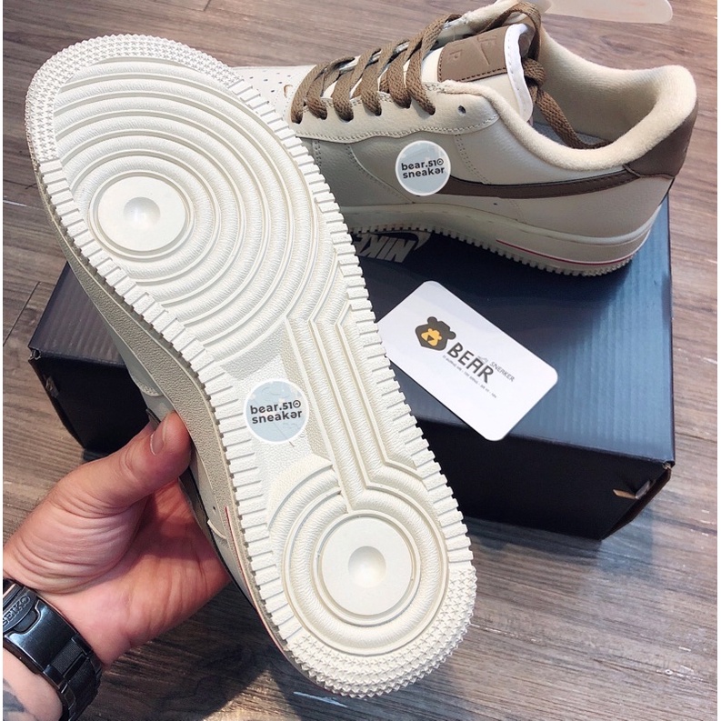 [Bear.sneaker] Giày thể thao nam nữ af1 viền nâu bản like au.th | BigBuy360 - bigbuy360.vn