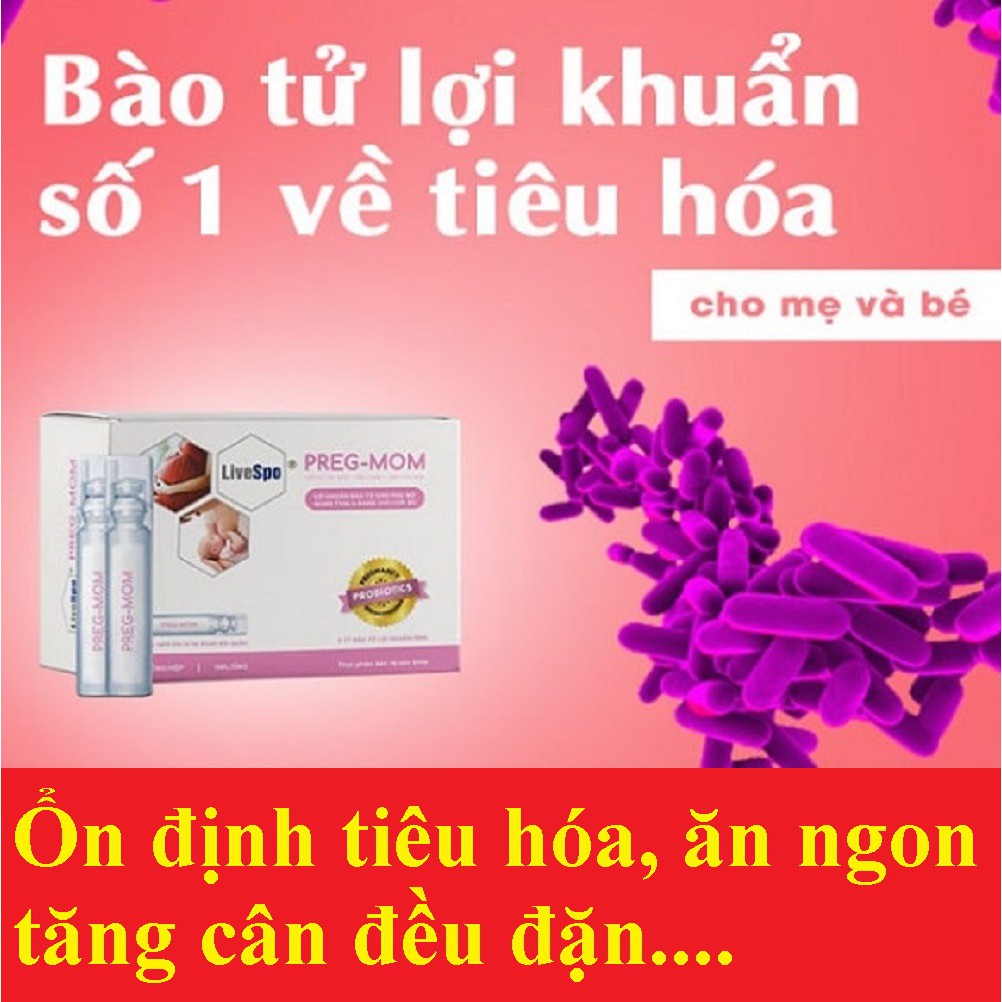 10 ống PREG MOM [ Pregmom ]- Bào Tử Lợi Khuẩn Hỗ Trợ Trẻ Táo Bón , Biếng Ăn, Kém Hấp Thu , Tăng Đề Kháng Cho Bé