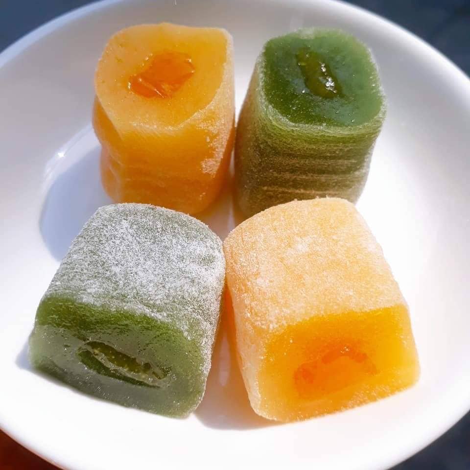 1KG BÁNH MOCHI DÀI 3 VỊ: MATCHA TRÀ XANH/XOÀI/TRÀ XANH PHỦ DỪA (khoảng 31-32 cái)