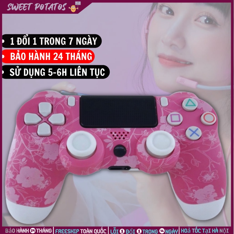 Tay cầm Doubleshock 4💥 Bản - Màu Hồng💥Tay cầm chơi game cho PC/ laptop/ xbox 360 - full chức năng game Fifa Online