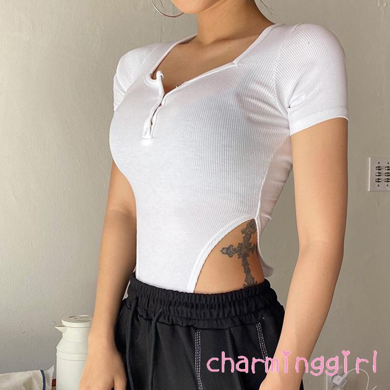 Romper cổ vuông tay ngắn thời trang hè gợi cảm cho nữ