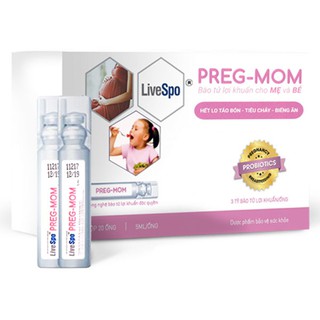 Pregmom - Bào Tử Lợi Khuẩn Thế Hệ Mới Chống Táo Bón Cho Mẹ & Bé (Hộp 20 ống) - BN065