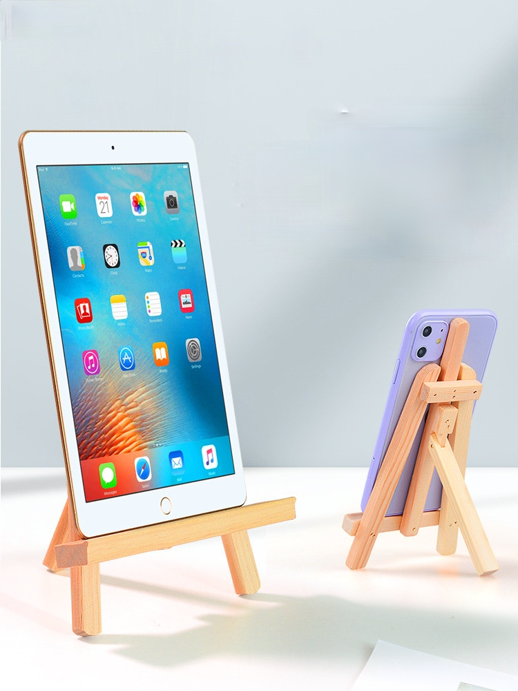 [Bán Chạy] Giá Đỡ Ba Chân Bằng Gỗ Sáng Tạo Có Thể Gập Lại Cho Điện Thoại Di Động / Máy Tính Bảng Và Trưng Bày