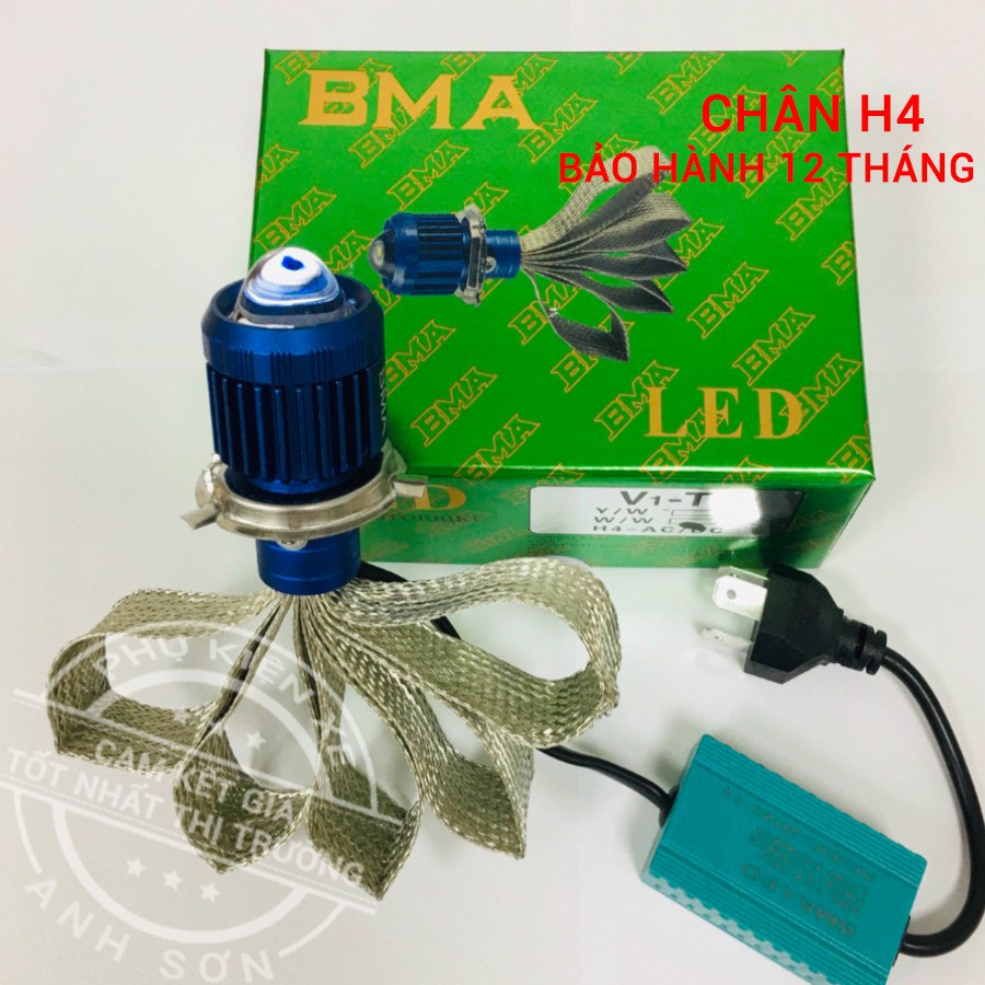 [SIÊU SALE] Đèn pha LED bi cầu H4 đuôi công siêu sáng tản nhiệt tùy chỉnh độ nghiêng dùng cho các loại xe - BH 12 tháng