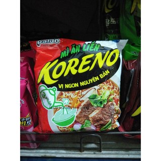 Combo 3 gói Mì tôm koreno vị gà, bò, kim chi 100g