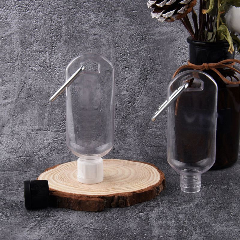 Chai Nhựa Rỗng Trong Suốt Kèm Móc Khóa Dùng Đựng Nước Rửa Tay Khi Đi Du Lịch