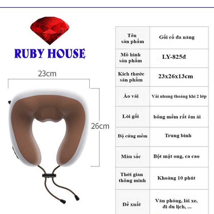 [BH 1 đổi 1]Gối massage cổ chữ U, gối massage cổ vai gáy cực hiệu quả-Ruby House