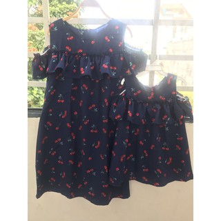 Set Đầm Mẹ Và Bé Mẫu Họa Tiết Cherry