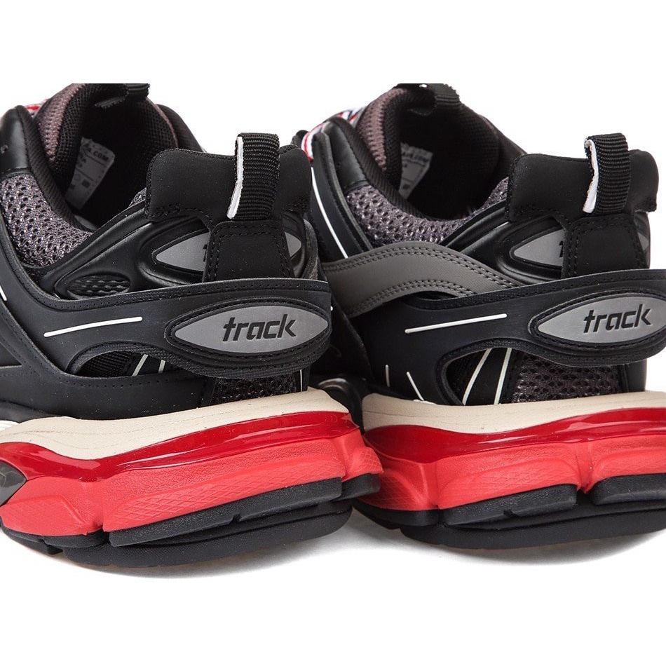 Giày Thể Thao Nam Nữ Giày Sneaker Track 3.0 Đen Gót Đỏ