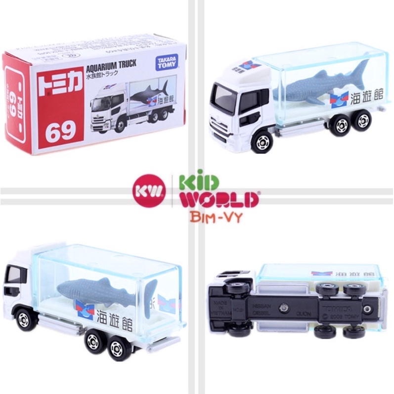 Xe mô hình Tomica Box Tải Aquarium Truck Nissan Diesel. MS: 358.