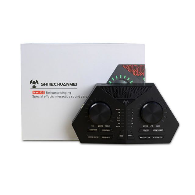 CỰC SỐC Sound Card MAX 730 Có Auto-Tune, Pin Sạc - Hát Karaoke Live Stream