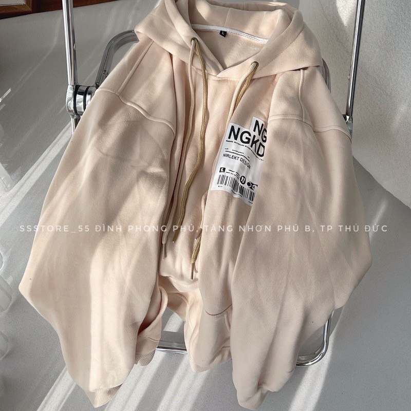 [ Rẻ vô địch ] Áo nỉ hoodie form rộng tay bồng - Mã vạch