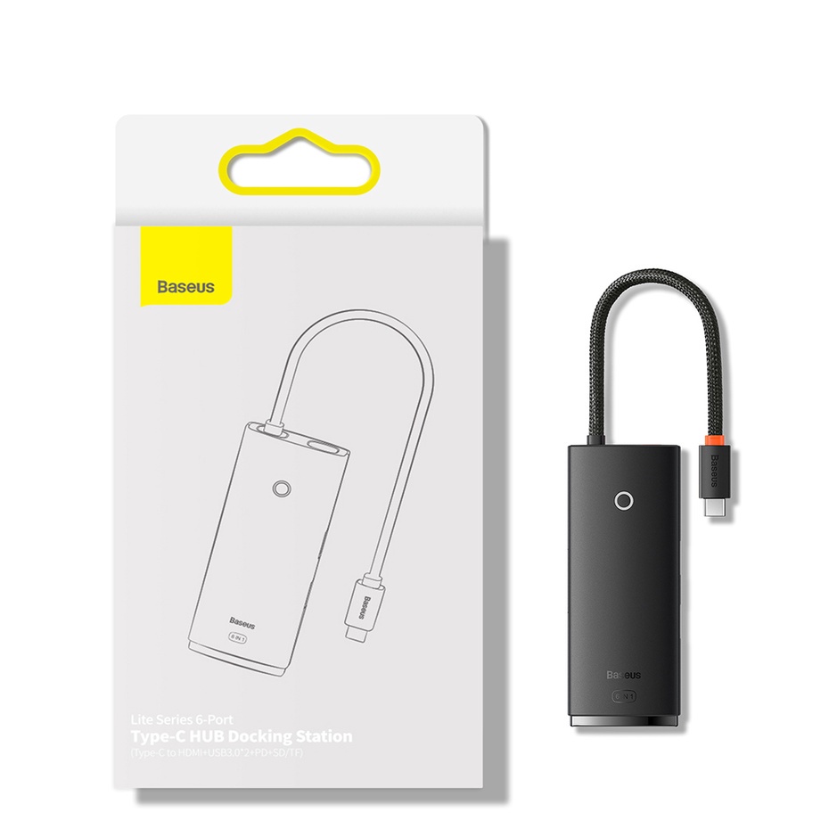 HUB chia 6 cổng Type-C Baseus 100W PD cho laptop 4K@30Hz
