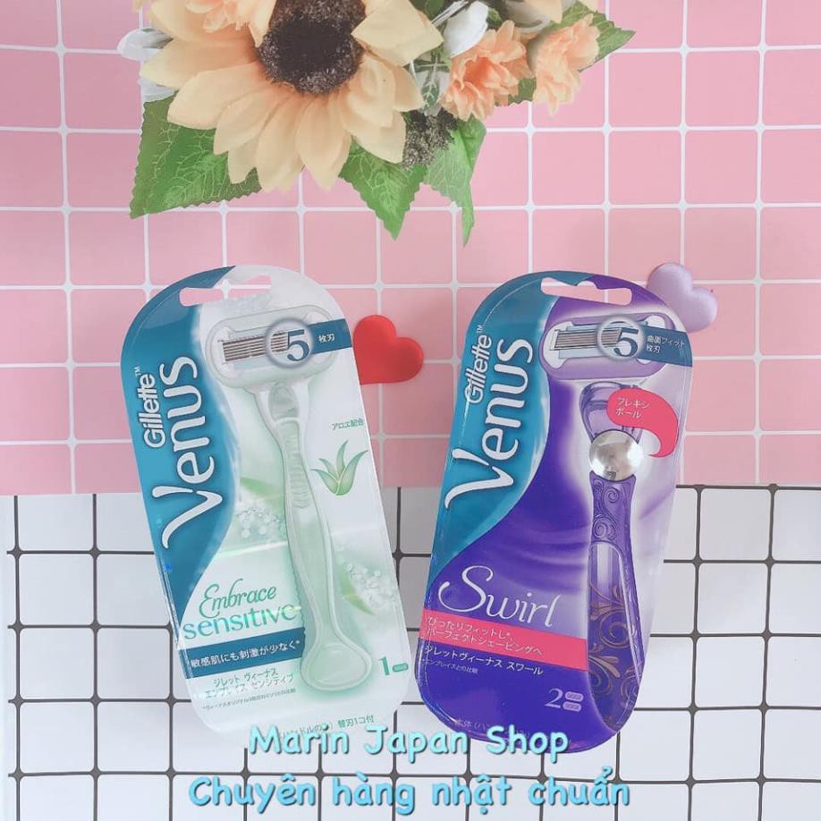 (Nội địa Nhật) Dao Cạo lông body toàn thân Nữ Gillette Venus Comfortglide , Swirl ,Embrace sensitive nội địa Nhật Bản