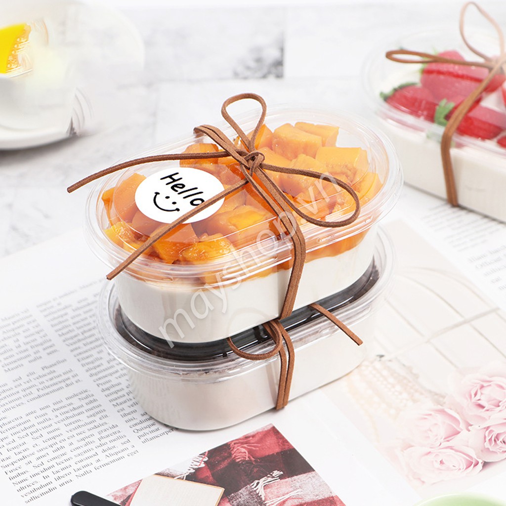 10 hộp nhựa đựng Mousse, Tiramisu Oval HT150G