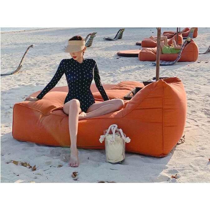Bikini, Đồ Bơi set bơi nữ liền một mảnh đi biển dài tay họa tiết chống nắng phong cách hàn quốc trẻ trung ôm gọn
