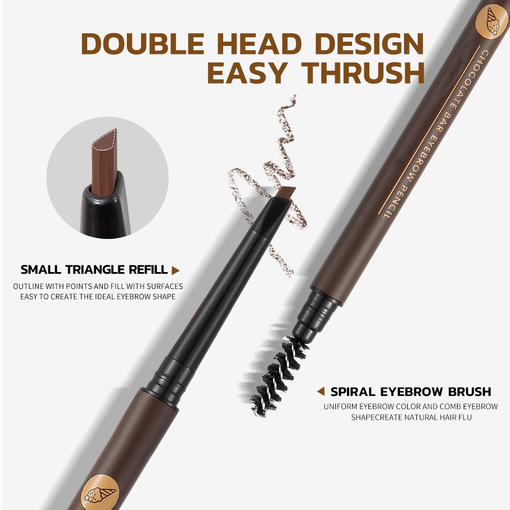 Bút Chì Kẻ Lông Mày Hai Đầu Siêu Mịn Chống Nước Hiệu GECOMO