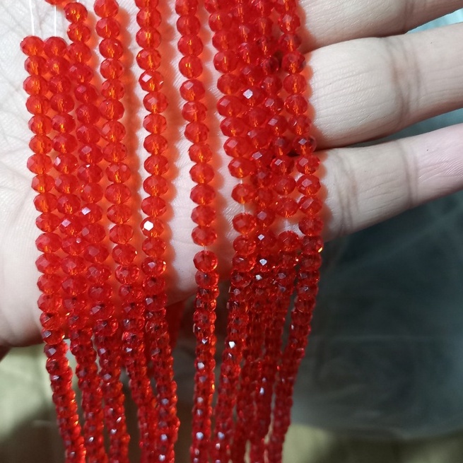 1 dây pha lê hình bánh cam size 4mm -khoảng 140 viên