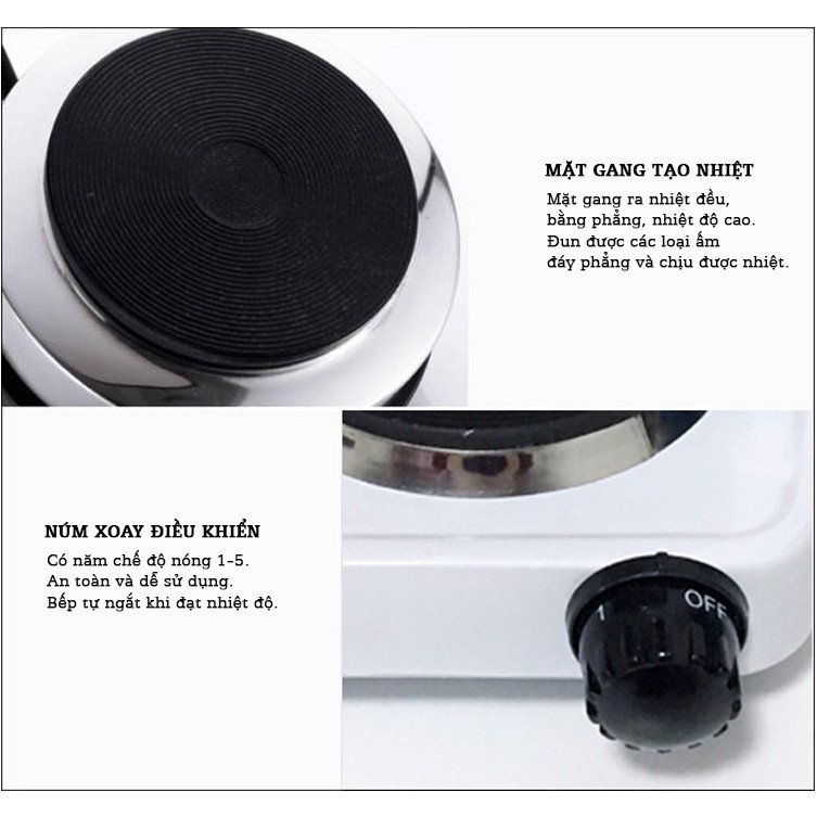Bếp điện mini pha Cafe, pha trà bếp điện hơ lá trầu cho bé công suất 500W, Bếp hơ sau sinh cho mẹ và bé