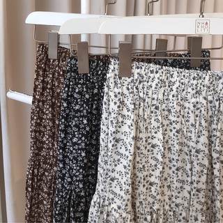 Váy maxi hoa lụa xếp ly lưng thun - V638