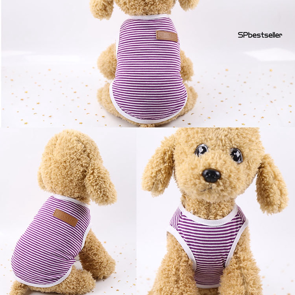 Áo vest co giãn họa tiết kẻ sọc thời trang mùa hè cho thú cưng