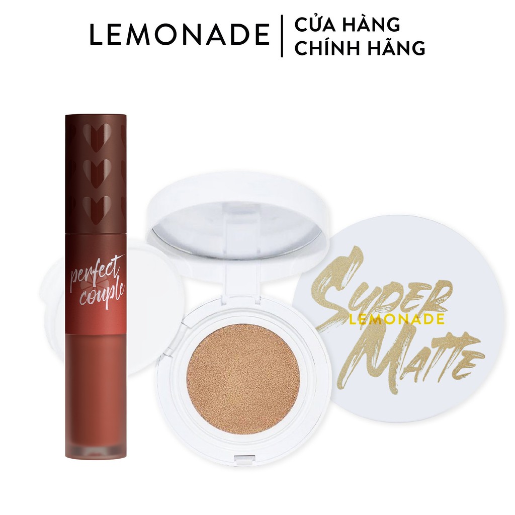 Combo Lemonade Phấn nước siêu kiềm dầu Supermatte Cushion 15g và Son kem Perfect Couple Lip Fashionistar 8g | BigBuy360 - bigbuy360.vn