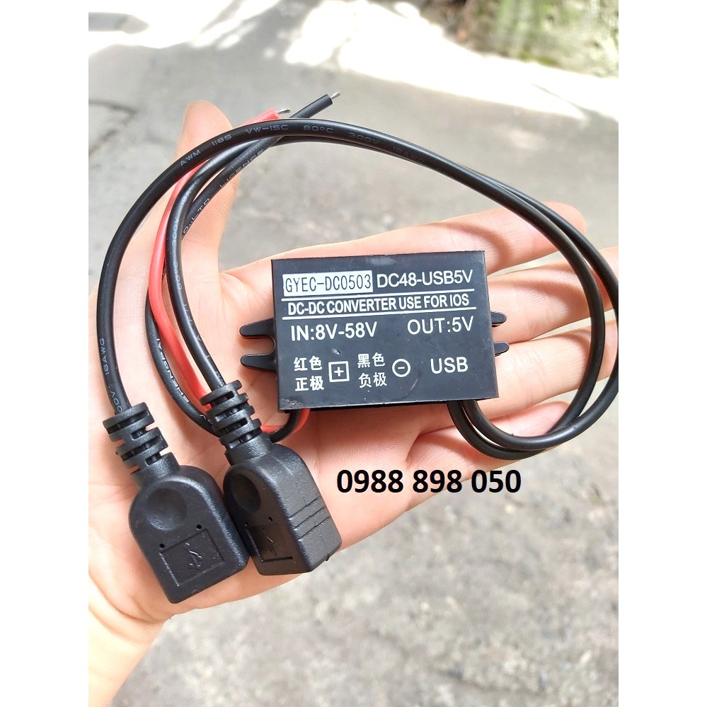 Bộ Hạ Áp 12v Sang 5v Ra Cổng Sạc Usb Loại Tốt