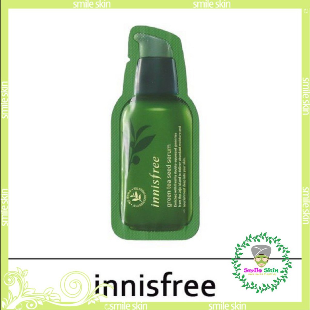 (hàng chính hãng) 1 gói dùng thử tinh chất dưỡng da innisfree the green tea 1ml