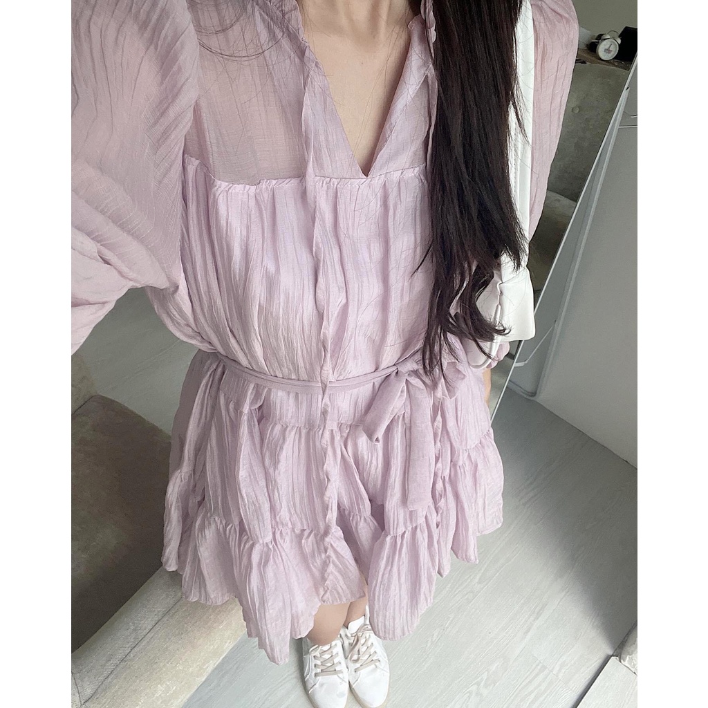 Váy Babydoll Nữ Đầm Babydoll Tơ Xước Hai Lớp Dáng Xoè Rộng Freesize