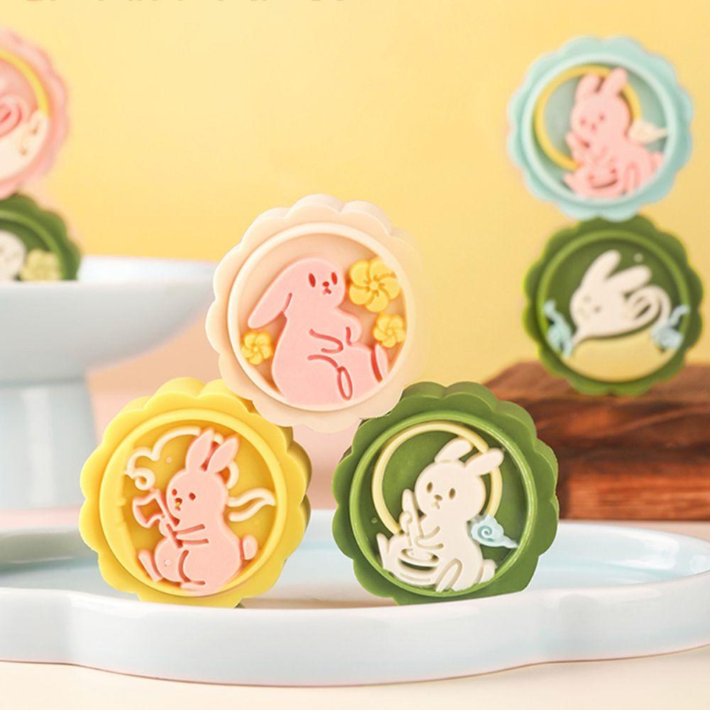 NICKOLAS Khuôn Nhấn Tay Làm Bánh Trung Thu Hình Thỏ Sáng Tạo