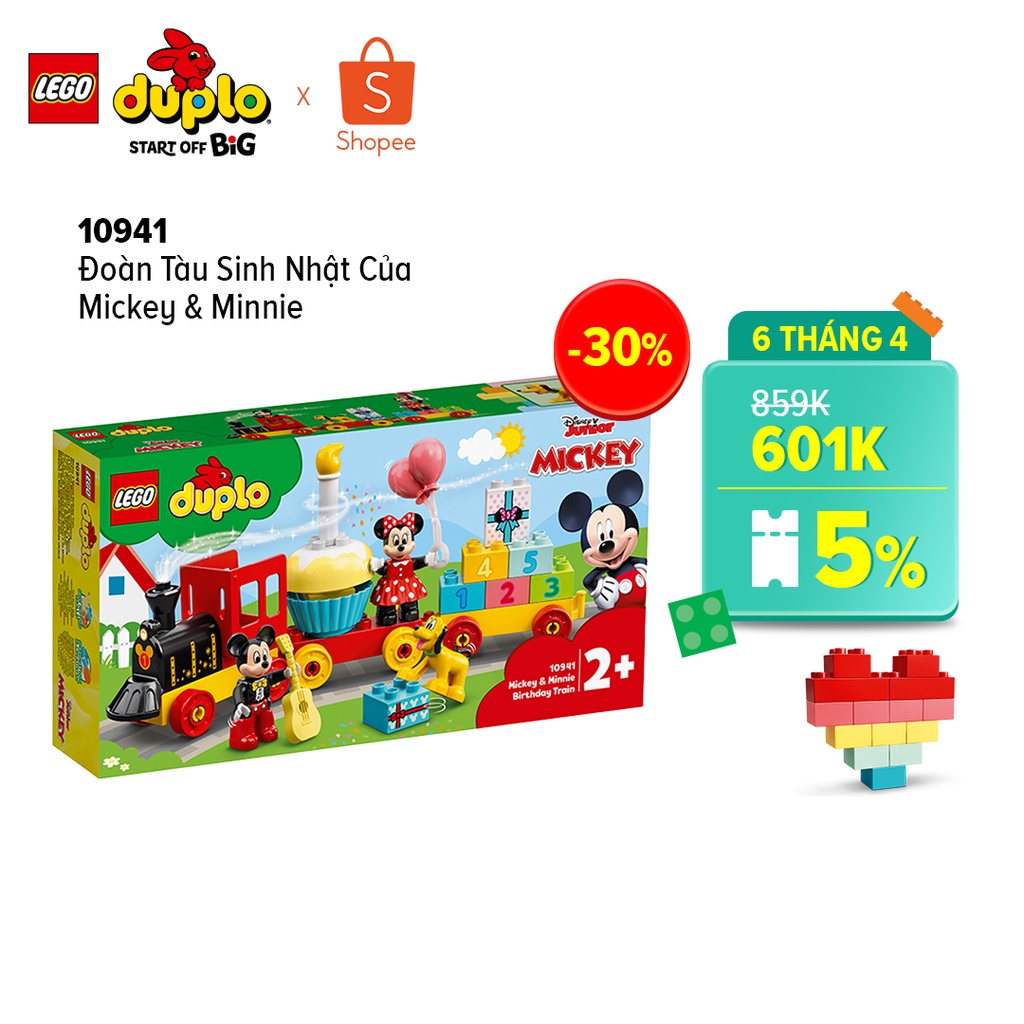 [Mã LIFELE12 giảm 100K đơn 799K] LEGO DUPLO 10941 Đoàn Tàu Sinh Nhật Của Mickey &amp; Minnie ( 22 Chi tiết) Đồ chơi lắp ráp