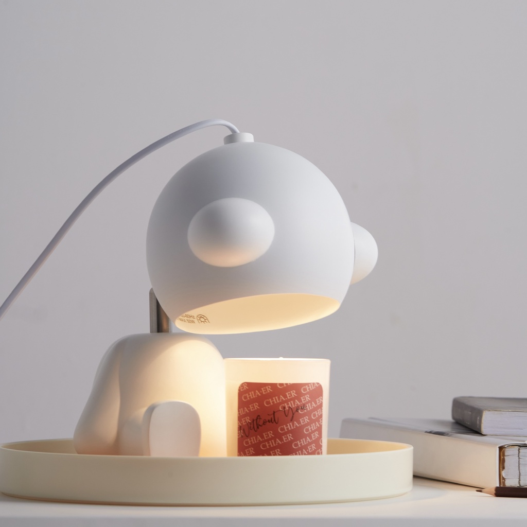 Đèn Đốt Nến Thơm Chuyên Dụng Chia.kandles Đèn White Bear Dễ Thương